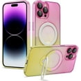 thumbnail image 1 of Compatible with iPhone 15 Pro Max Case with Ring Stand, Compatible with MagSafe, Luxury Clear Bumper Gradient Cover Built-in Invisible Stand Military Grade Shockproof Phone Cover Case, 1 of 10