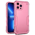 thumbnail image 1 of Compatible with iPhone 15 Pro Max Case, Rugged Military Dual Layers Bumper Hybrid Shockproof Heavy Duty Protection Soft TPU Hard PC Shell for iPhone 15 Pro Max 2 in 1 Phone Cover, Pink, 1 of 7