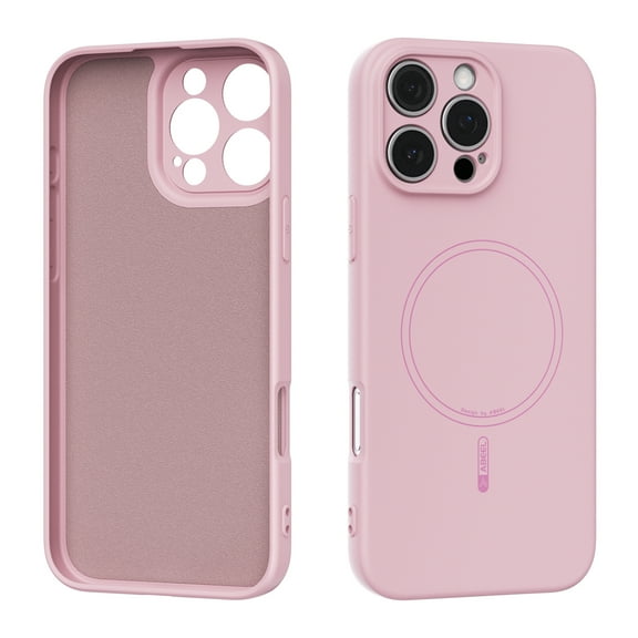 Compatible with iPhone 15 Pro Max Case, [Soft Anti-Scratch Microfiber Lining] Compatible with MagSafe, Silicone Case Shockproof Drop Protection Phone Case for iPhone 15 Pro Max, Pink