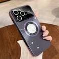 thumbnail image 1 of Compatible with iPhone 15 Pro Max Case 【Support Compatible with Magsafe】 Magnetic Logo View Magnetic Plating Luxury Case Wide Lens Camera Protection Corner Back Cover -Purple, 1 of 11