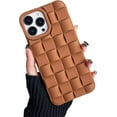 thumbnail image 1 of Compatible with iPhone 15 Pro Max Case for Women/Girls, Cute 3D Laid Desgin Soft Silicone Shockproof Raised Bumper Corners Case for iPhone 15 Pro Max（Brown）, 1 of 13