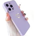 thumbnail image 1 of Compatible with iPhone 15 Pro Max Case for Women, Luxury Heart Phone Case Soft TPU Shockproof Full Camera Lens Protective iPhone 15 Pro Max Phone Case 6.7" - Purple, 1 of 11