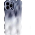 thumbnail image 1 of Compatible with iPhone 15 Pro Max Cute Case Wave Curly Frame Design Wavy Gradient Color Soft TPU Fashion Protection Shockproof Cover for Women Girls Gray, 1 of 10