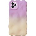 thumbnail image 1 of Compatible with iPhone 15 Pro Max Cute Case Wave Curly Frame Design Wavy Gradient Color Soft TPU Fashion Protection Shockproof Cover for Women Girls Purple, 1 of 7