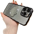 thumbnail image 1 of Compatible with iPhone 15 Pro Max Glitter Bling Case Diamond 3D Love Heart Gradient Shiny Rhinestone Wave Bumper Electroplate Cute Fashion Protection Shockproof Cover for Women Girls, 1 of 6