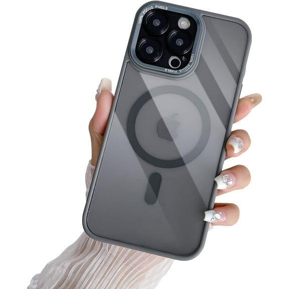 Compatible with iPhone 15 Pro Max Magnetic Case 6.7 Inch, Anti-Yellowing,Scratch-Resistant Back,Military-Grade Protection Case, Compatible with MagSafe Shockproof Back Cover-Natural Titanium