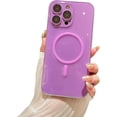thumbnail image 1 of Compatible with iPhone 15 Pro Max Magnetic Case, Soft TPU Luminous Case Glow in The Dark Shockproof Protective Phone Case Camera Lens Protector Cover Support Wireless Charger Purple, 1 of 8