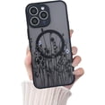 thumbnail image 1 of Compatible with iPhone 15 Pro Max Phone Case,Black Flowers Pattern Design[Compatible with MagSafe],for Women Girls,Soft TPU Edge PC Back Protective Shockproof Phone Case, 1 of 8