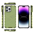 thumbnail image 1 of Compatible With iPhone 15 Pro Max Phone Case Honeycomb Design Military Grade Protection Shockproof Rugged Thickened Edges Solid Color Plain Lightweight Phone Cover, Green, 1 of 1