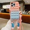 thumbnail image 1 of Compatible with iPhone 15 Pro Max Silicone Case with Lanyard Adjustable Neck Shoulder Crossbody Soft Gradient Fashion Protection Shockproof Cover for Women Girls Pink, 1 of 6
