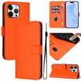 thumbnail image 1 of Compatible with iPhone 15 Pro Max Wallet Case with RFID Blocking Credit Card Holder, PU Leather Folio Flip Kickstand Protective Shockproof Anti-fall Phone Case Cover Women Men,Orange, 1 of 11