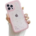 thumbnail image 1 of Compatible with iPhone 15 Pro Max Wavy Edge Shiny Stars Clear Cute Phone Case for Women Girls All-Around Soft TPU Anti-Collision Anti-Shock Transparent Phone Case for iPhone 15 Pro Max-Pink, 1 of 16