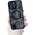 thumbnail image 1 of Compatible with iPhone 15 Pro Phone Case,Black Rose Pattern Design[Compatible with MagSafe],for Women Girls,Soft TPU Edge PC Back Protective Shockproof Phone Case, 1 of 12