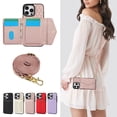 thumbnail image 1 of Compatible with iPhone 15 Pro max Wallet Case for Women Crossbody Phone Case PU Leather Zipper Handbag Wrist Strap Cover Credit Card Holder,for Apple 15 Pro,Cell Phone Cases, 1 of 7