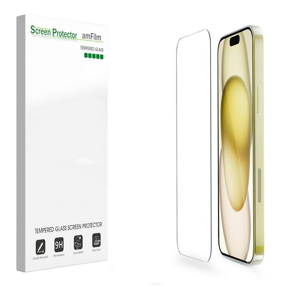 Compatible with iPhone 15 Screen Protector 6.1" Tempered Glass with Protector Accessories, Premium Easiest Installation Kit 9H, Case Friendly Anti-Scratch HD