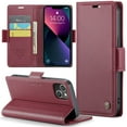 thumbnail image 1 of Compatible with iPhone 15 Wallet Case, PU Leather Flip Case with Card Holders RFID Blocking Stand [Shockproof TPU Inner Shell] Phone Cover for iPhone 15, Wine, 1 of 11