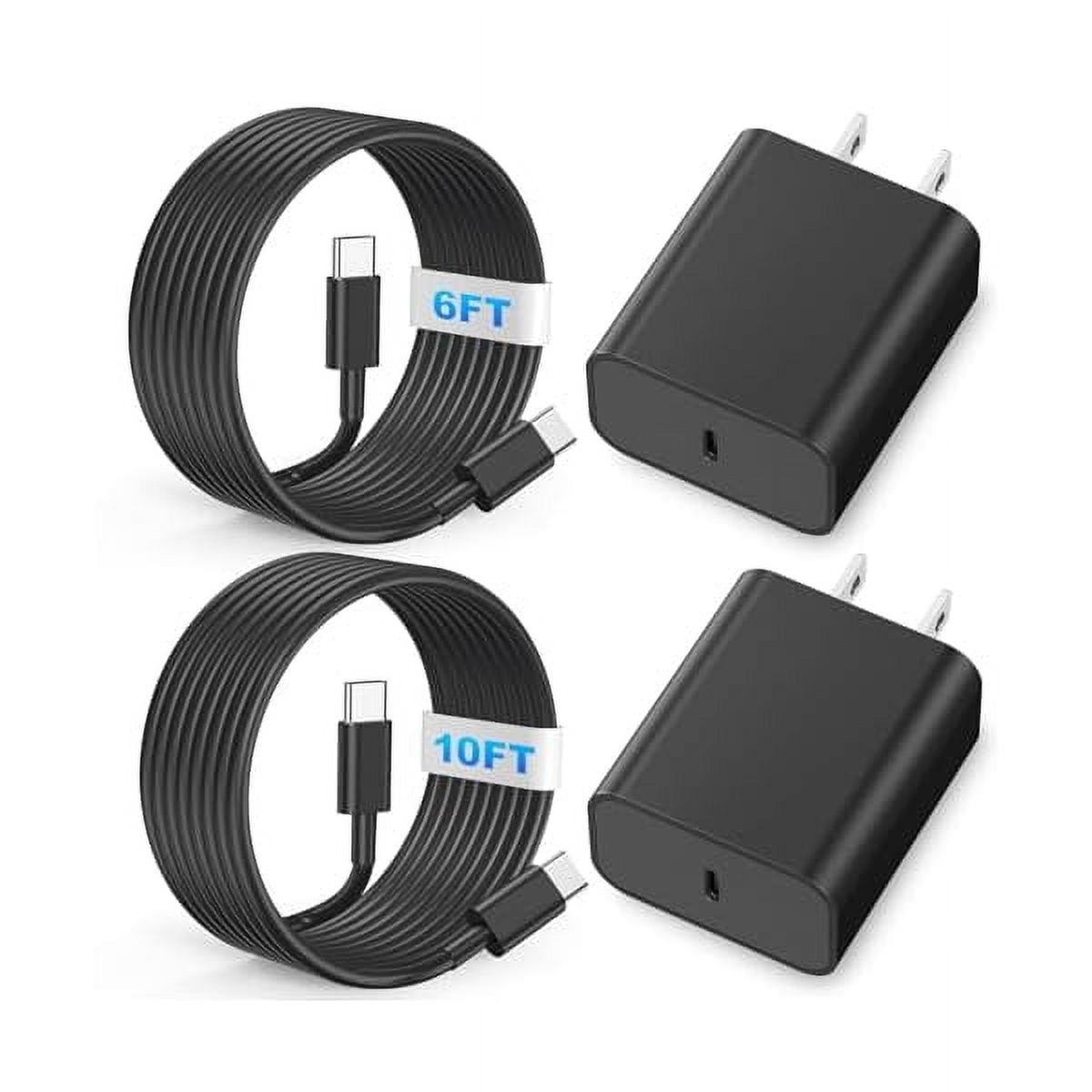 Compatible with iPhone 16/15 Charger, 20W Fast Charging Wall Charger Block Cubes with 6/10Ft USB C to USB C Cable Compatible with iPhone 16/Plus/Pro Max/15/Plus/Pro Max/iPad Pro Black 2Pack