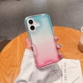 thumbnail image 1 of Compatible with iPhone 16 Case, 2 in 1 Hybrid Rugged Hard PC+Soft Silicone Bumper Slim Rugged Anti-Scratch Shockproof Gradient Color Phone Case Women Girls for iPhone 16,Blue+Pink, 1 of 10