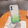 thumbnail image 1 of Compatible with iPhone 16 Case, 2 in 1 Hybrid Rugged Hard PC+Soft Silicone Bumper Slim Rugged Anti-Scratch Shockproof Gradient Color Phone Case Women Girls for iPhone 16,Green, 1 of 10