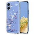 thumbnail image 1 of Compatible with iPhone 16 Case Clear with Flower Design, Cute Soft Silicone TPU Floral Aesthetic Women Girls Transparent Protective Shockproof Anti-Scratch Anti-Yellow Phone Cover, A, 1 of 9