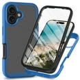 thumbnail image 1 of Compatible with iPhone 16 Case, Dustproof Shockproof Case with Built-in Screen Protector, Bumper Frame Heavy Duty Full Body Protective Cover for iPhone 16, Darkblue, 1 of 6