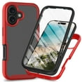 thumbnail image 1 of Compatible with iPhone 16 Case, Dustproof Shockproof Case with Built-in Screen Protector, Bumper Frame Heavy Duty Full Body Protective Cover for iPhone 16, Red, 1 of 6
