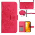 thumbnail image 1 of Compatible with iPhone 16 Case, Flower Embossed Wallet PU Leather Case with Card Holder Slots Protective Heavy Duty Folio Cover Crossbody Strap Case Cover for iPhone 16, Rose, 1 of 10