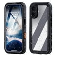 thumbnail image 1 of Compatible with iPhone 16 Clear Case Waterproof, Built-in Screen Protector Shockproof Dustproof Snowproof Full Body Protection Rugged Underwater Phone Case for iPhone 16, Black, 1 of 15