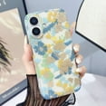 thumbnail image 1 of Compatible with iPhone 16, Luxury TPU Clear Floral Pattern Anti-Scratch Anti-Yellow Back Case Shockproof Drop Protective Thin Fit Phone Case for iPhone 16, Yellow Flower, 1 of 10