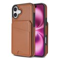 thumbnail image 1 of Compatible With iPhone 16 Magnetic Detachable Wallet Case,PU Leather Back Flip Kickstand,[Compatible With Magsafe],With Card Slots,Shockproof Rugged Phone Case Cover,Brown, 1 of 9