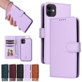 thumbnail image 1 of Compatible with iPhone 16 Phone Case Detachable Wallet, Magnetic Flip Folio with Credit Card Holder & Cash Slot, Premium PU Leather, Wristlet, Kickstand Shockproof Cover, Purple, 1 of 10