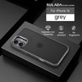 thumbnail image 1 of Compatible With iPhone 16 Phone Case,Frosted Translucent,Metal Button Design,Shockproof Rugged Drop-proof Anti-fall Ultra Slim Thin Fit Phone Case Cover For iPhone 16,Gray, 1 of 7