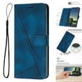 thumbnail image 1 of Compatible with iPhone 16 Plus Card Slot Wallet Flip Case, Classic Stand PU Leather Lanyard Cash Pocket Drop Protective Shockproof Phone Case Cover for iPhone 16 Plus, Blue, 1 of 10