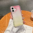 thumbnail image 1 of Compatible with iPhone 16 Plus Case, 2 in 1 Hybrid Rugged Hard PC+Soft Silicone Bumper Slim Rugged Anti-Scratch Shockproof Gradient Color Phone Case Women Girls for iPhone 16 Plus,Pink+Yellow, 1 of 10