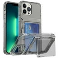 thumbnail image 1 of Compatible with iPhone 16 Plus Case Wallet with Credit Card Holder Soft TPU Bumper Hard PC Anti-Scratch Shockproof Case Clear Crystal with Kickstand for iPhone 16 Plus,Black, 1 of 10