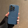 thumbnail image 1 of Compatible with iPhone 16 Plus Magnetic Case with Full Camera Lens Protector, Compatible with MagSafe, Liquid Silicone Case, Full Body Protective Shockproof Phone Cover,Darkblue, 1 of 11