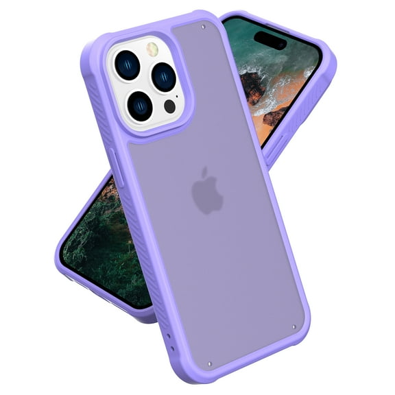 Compatible with iPhone 16 Plus Phone Case,Military-Grade Drop Protection,Slim Thin Shockproof Protective,Anti-Fingerprint Frosted Translucent Back Ultra Slim Rugged Phone Cover,Purple