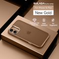 thumbnail image 1 of Compatible With iPhone 16 Plus Phone Case,With Metal Camera Frame&Metal Buttons,Shockproof Anti-fall Rugged Ultra Slim Thin Fit Frosted Rugged Translucent Phone Case Cover,Titaniumgold, 1 of 7