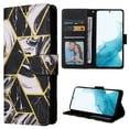 thumbnail image 1 of Compatible with iPhone 16 Plus Wallet Case, Marble Pattern PU Leather Flip Cover with Card Holder Kickstand, Shockproof Protective Phone Case for iPhone 16 Plus, Black, 1 of 5