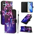 thumbnail image 1 of Compatible for iPhone 16 Plus Wallet Case, Painting Pattern Premium PU Leather [Credit Card Holder] [Wrist Strap] Flip Stand Feature Purse Case Full Body Protective Pattern Phone Cover, Butterfly, 1 of 16