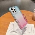 thumbnail image 1 of Compatible with iPhone 16 Pro Case, 2 in 1 Hybrid Rugged Hard PC+Soft Silicone Bumper Slim Rugged Anti-Scratch Shockproof Gradient Color Phone Case Women Girls for iPhone 16 Pro,Blue+Pink, 1 of 10