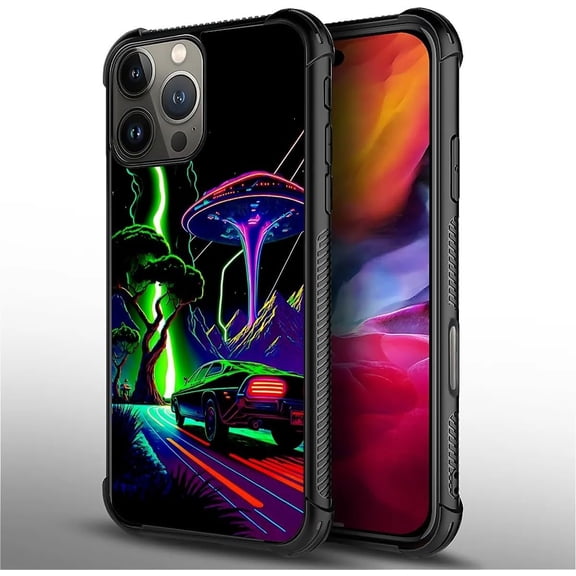 Compatible with iPhone 16 Pro Case, Alien Night Ultimate Protection: Back+Soft Silicone Acrylic TPU Design for Shockproof Fall Prevention Case for iPhone 16 Pro