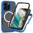 thumbnail image 1 of Compatible with iPhone 16 Pro Case, Built in Screen Protector Full Body Shockproof Anti-fall Heavy Duty Slim Fit Bumper Protective Magnetic Transparent Phone Cover for Men Women,Darkblue, 1 of 5