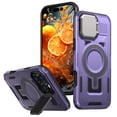 thumbnail image 1 of Compatible with iPhone 16 Pro Case with Camera Kiackstand, [1X Screen Protector] Compatible with MagSafe Military Grade Drop Protection Magnetic Phone Case for Women Men, Purple, 1 of 6