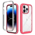 thumbnail image 1 of Compatible with iPhone 16 Pro Case Clear, Heavy Duty Dual Layer Shockproof Protection Transparent Women Men [Never Yellowing] [Military Grade Anti-Drop] Hard PC Back Phone Cover,Pink, 1 of 7