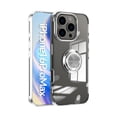 thumbnail image 1 of Compatible with iPhone 16 Pro Case Clear Shockproof Silicone Phone Cases with Ring Holder,[Supports Magnetic Car Mount] Magnetic 360 Rotation Kickstand Thin Soft TPU Protective Cover,Silver, 1 of 13