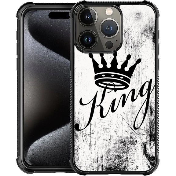 Compatible with iPhone 16 Pro Case, Crown King Phone Cover for Men/Women, Soft TPU Anti-Skid Thread and Four Corner Anti-Collision Protection Case Compatible with iPhone 16 Pro