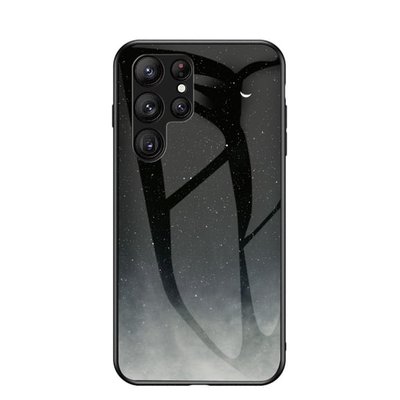 Compatible with iPhone 16 Pro Case,Cute Starry Sky Patterned Fashionable Tempered Glass Back + Soft Silicone Bumper Lightweight Protective Slim Case For iPhone 16 Pro,Starry Sky