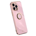thumbnail image 1 of Compatible with iPhone 16 Pro Case Finger Ring Kickstand for Women Girls Rose Gold Edge Full Body Protection Plating Electroplate Case for iPhone 16 Pro, Purple, 1 of 6