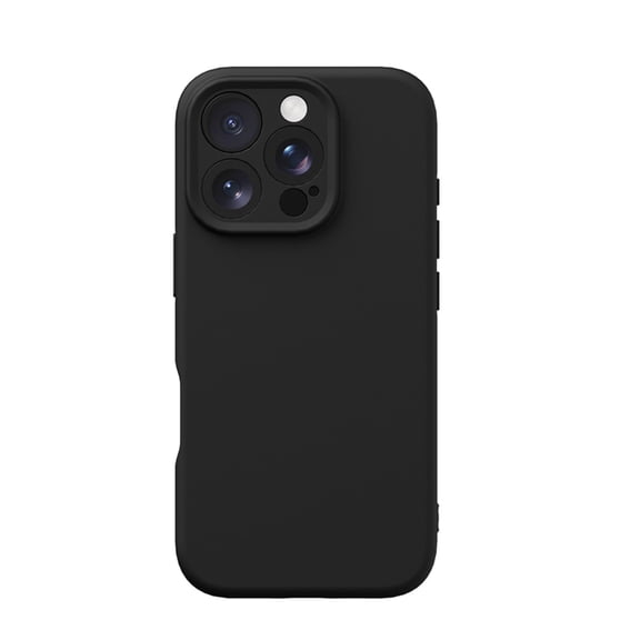 Compatible for iPhone 16 Pro Case, Slim Liquid Silicone Flexible Soft Gel Rubber Shockproof Phone Case, Protective Cover with Anti-Scratch Microfiber Lining for iPhone 16 Pro, Black